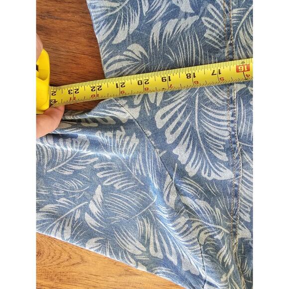 Denim & Co Tropical Floral Denim Jean Chore Jacket Blazer Women's Size L - Picture 4 of 10